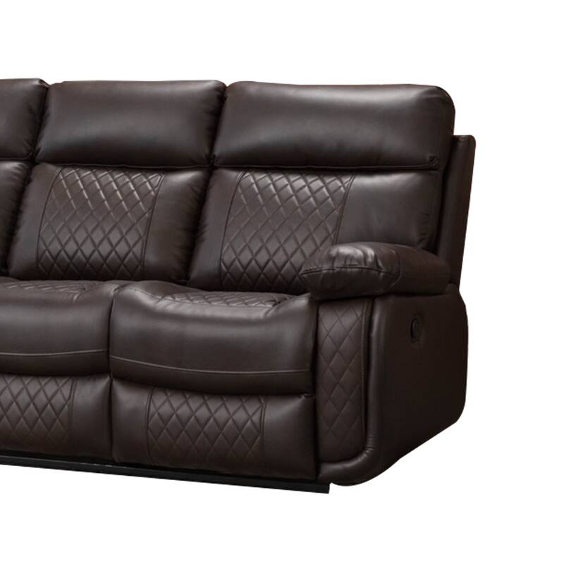 Contemporary Living Room Faux Leather Upholstered Sofa
