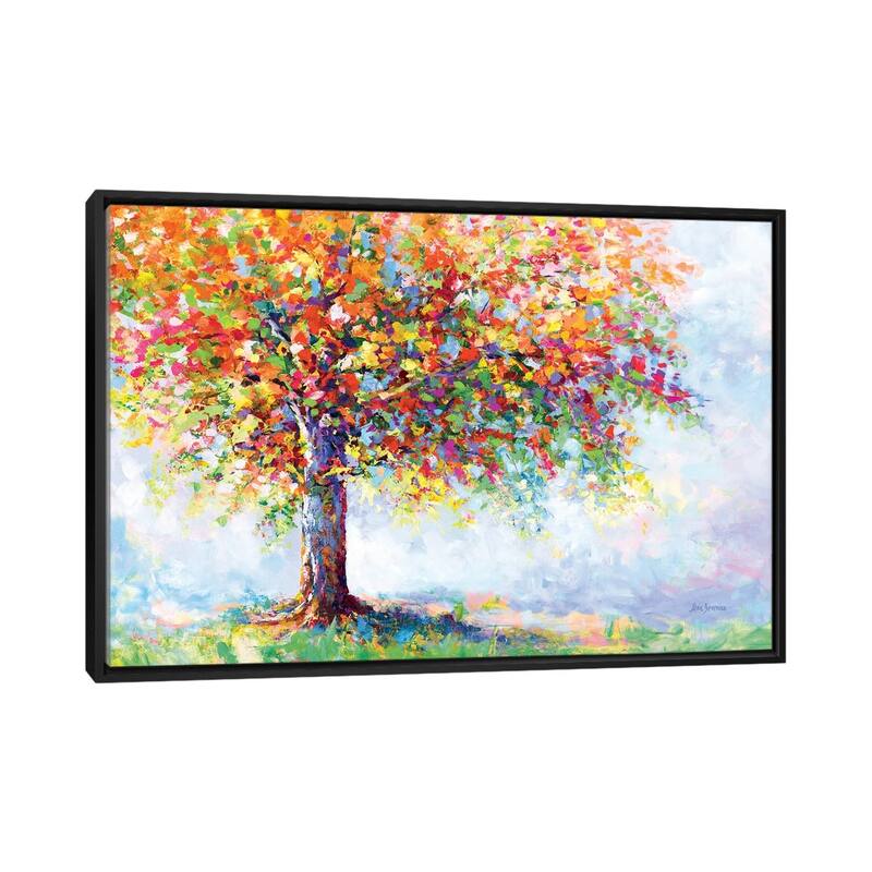 iCanvas "Colorful Tree Of Life" by Leon Devenice Framed - Black - 32x48