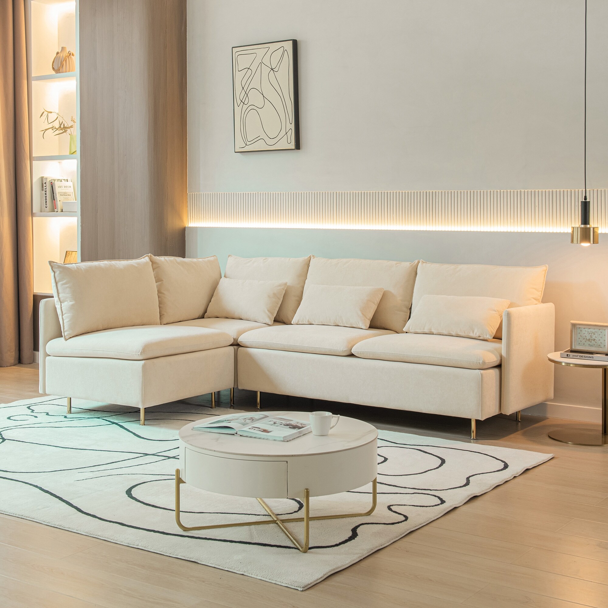 L shaped shop sectional left facing