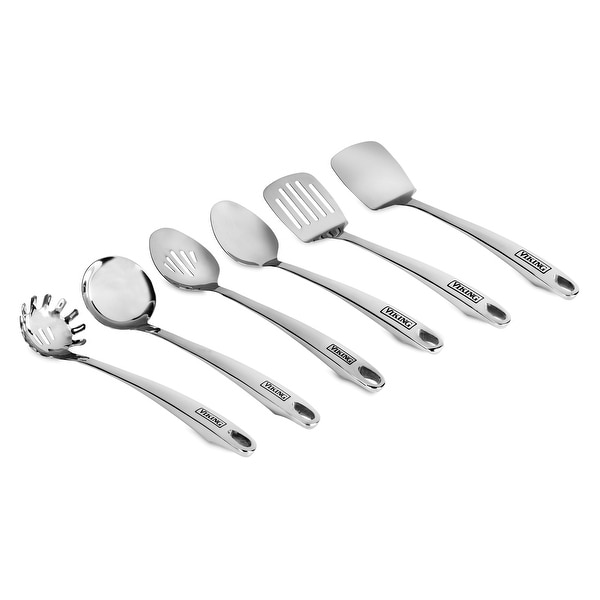 Metal Set Tools Kitchen viking 40119 9986 stainless steel kitchen utensil set with stay cool handles 6 tools