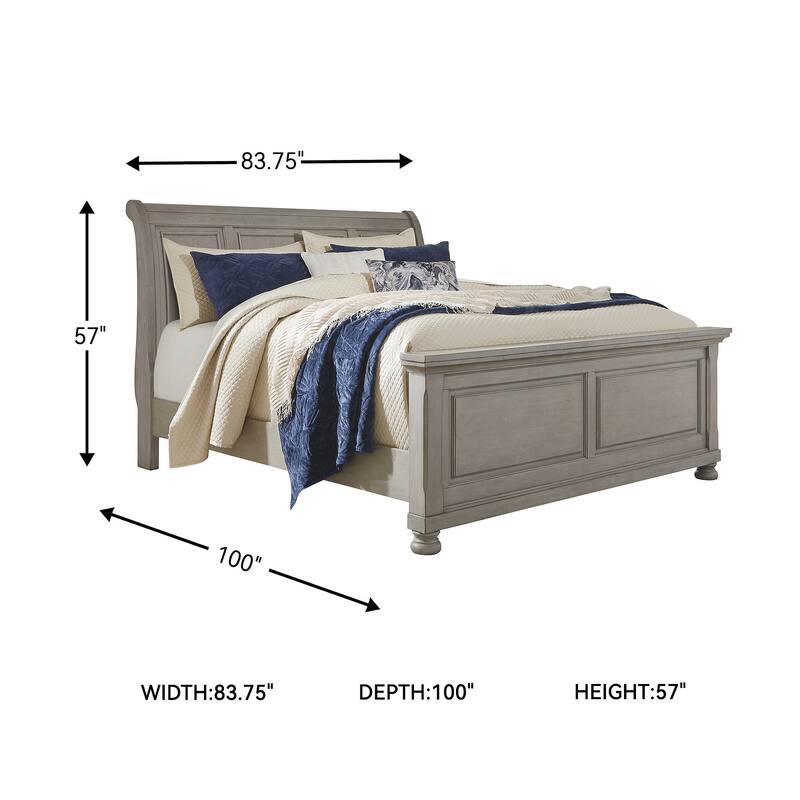 Signature Design by Ashley Lettner Light Gray Sleigh Bed