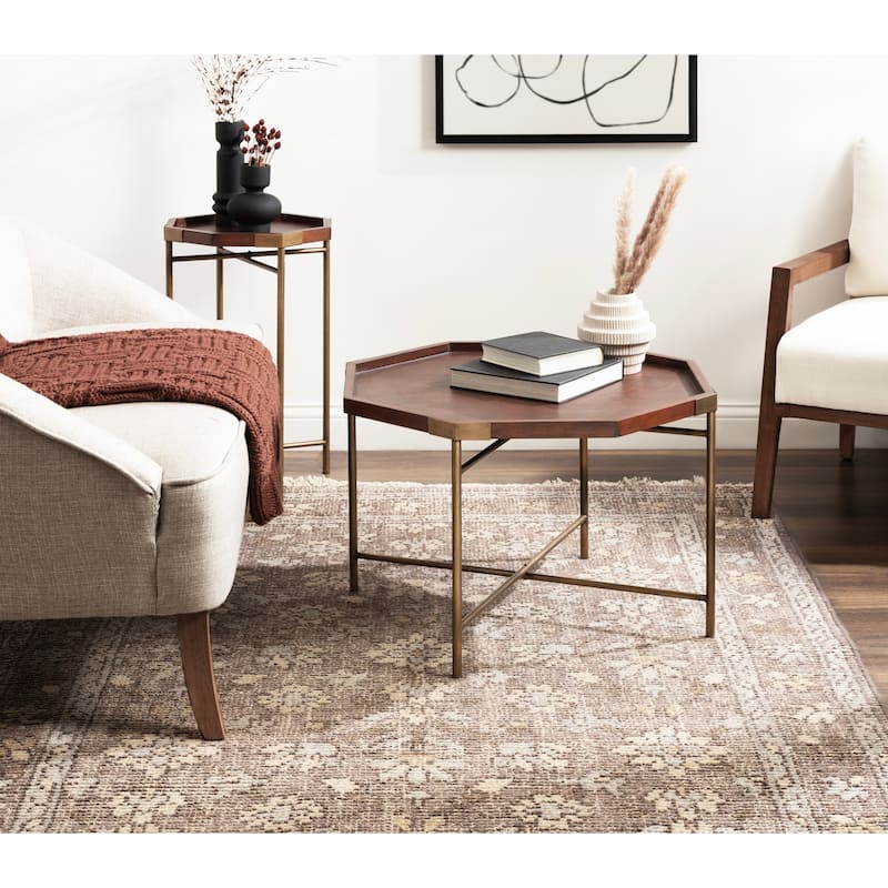 Kate and Laurel Occonor Octagon Wood Coffee Table