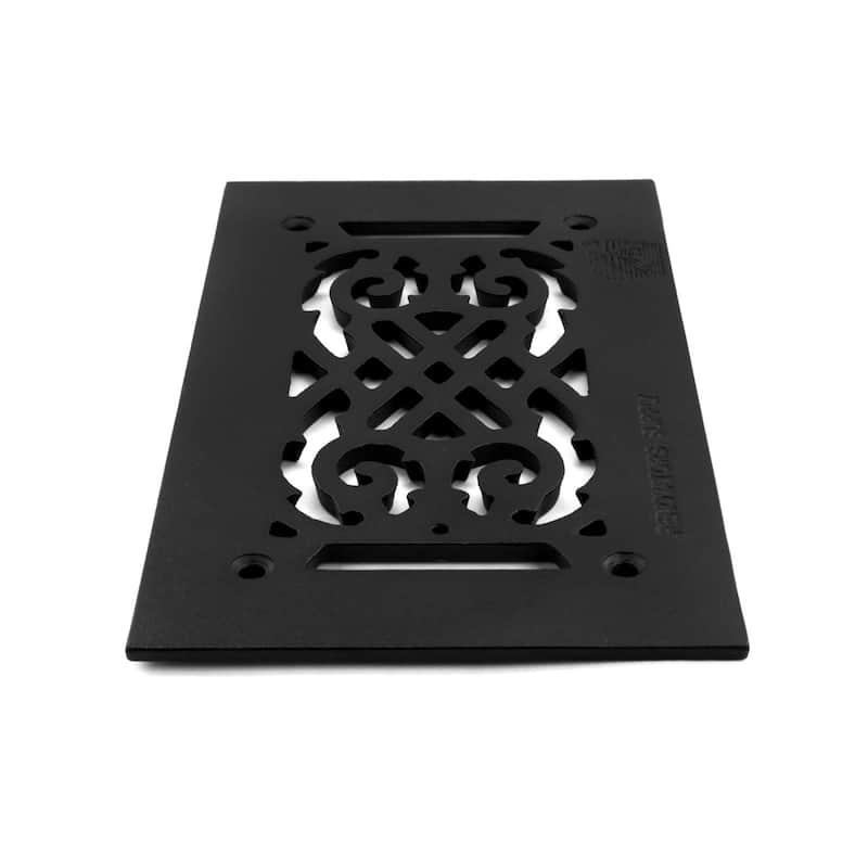 Black Cast Aluminum Air Ventilation Grille Walkable Floor Register Luxurious 10" x 5.5" Pack of 4 Renovators Supply - Aluminum - Black