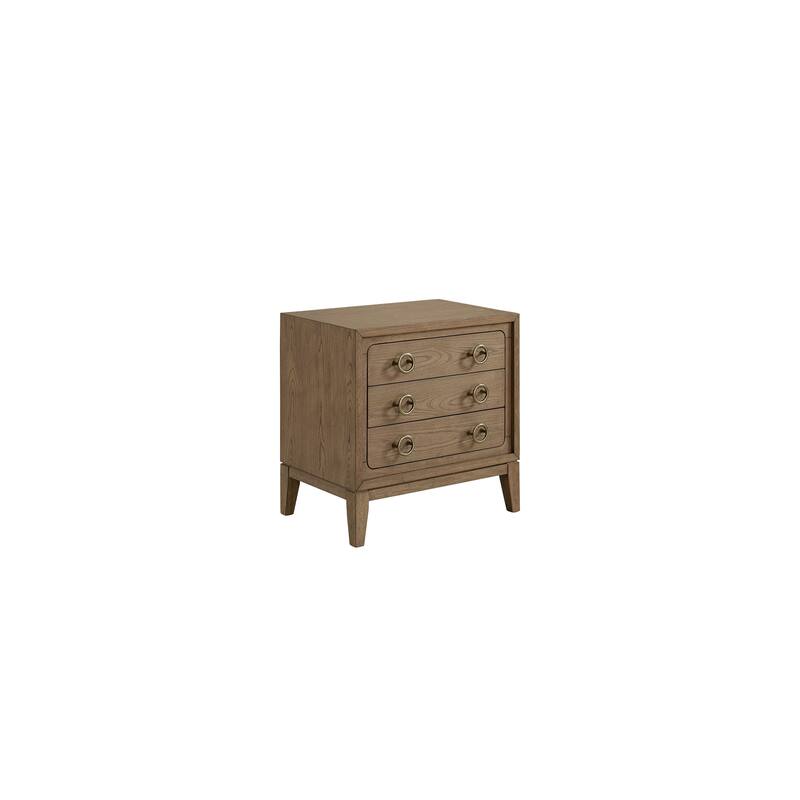 3 Drawer Nightstand with USB in Latte Finish - Light Brown