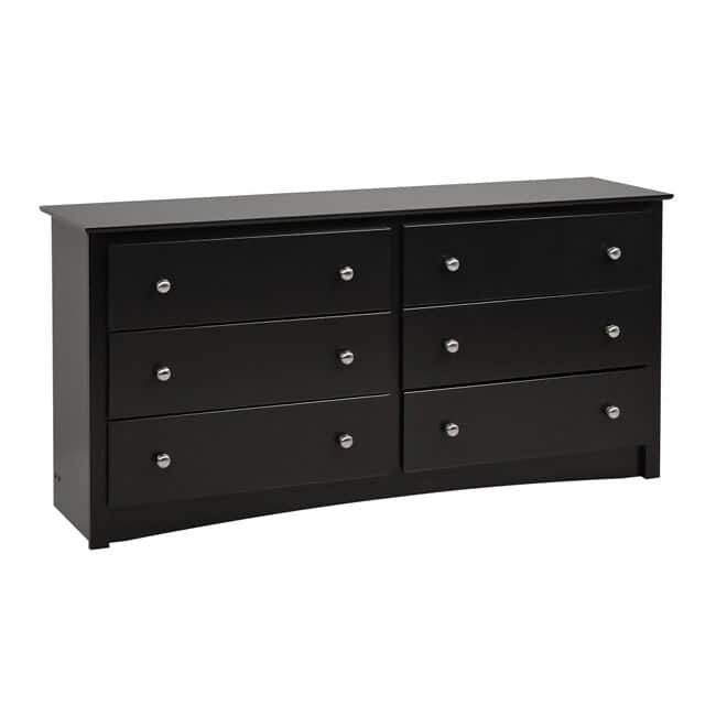 Porch & Den Commerce Black Laminate 6-drawer Dresser