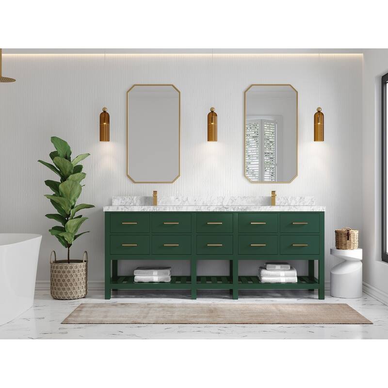 Willow Collections 84 in. W x 22 in. D Parker Double Sink Bathroom vanity with Regular Countertop