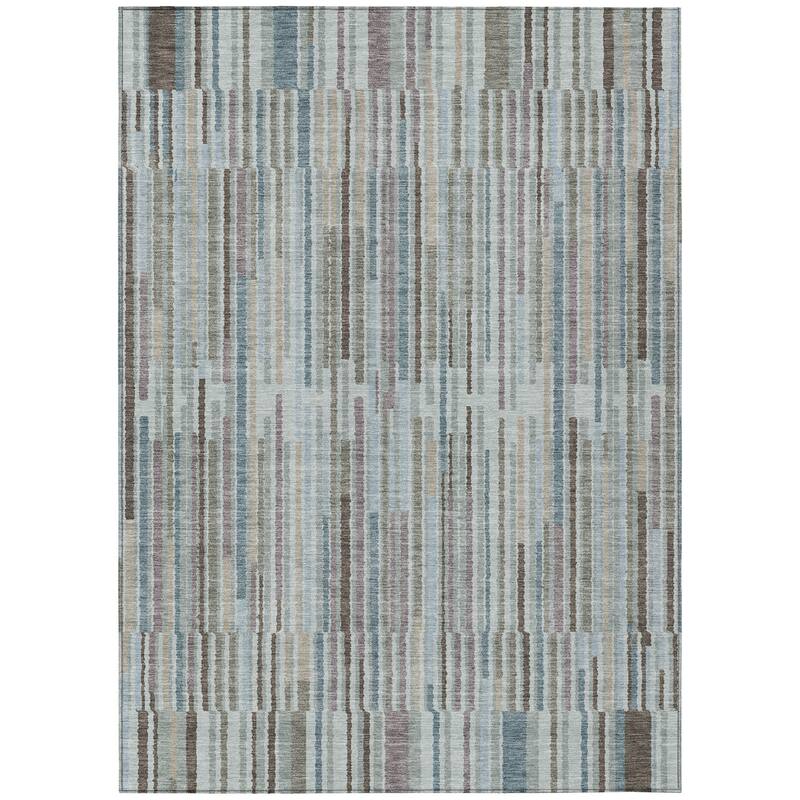 HomeRoots Striped Transitional Rectangle Outdoor Rug