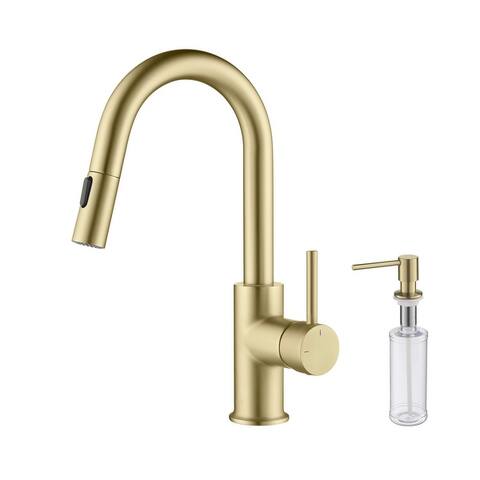 Single-Hole Pull-Down Kitchen Faucet with Sprayer and Magnetic Docking