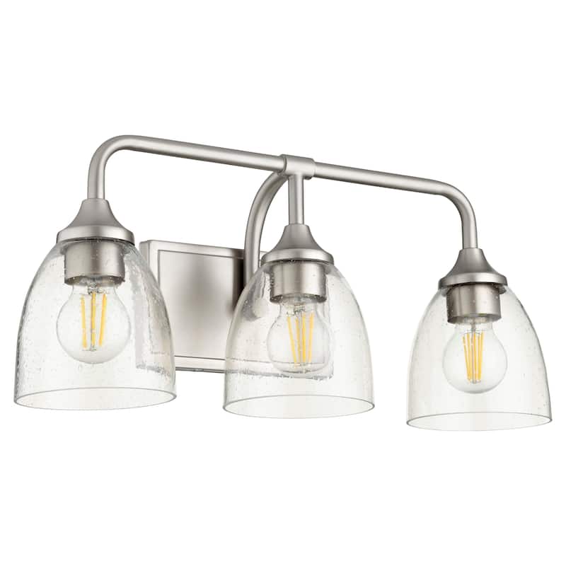 Quorum International Enclave 3 Light 19" Wide Vanity Light - Satin Nickel / Clear Seeded