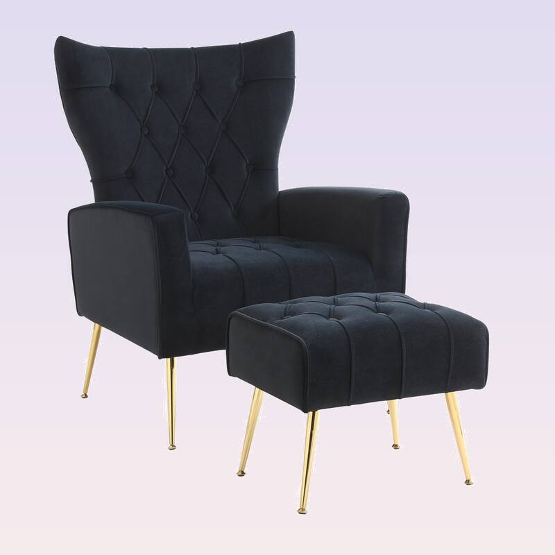 Modern Accent Chair with Ottoman for Living Room