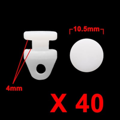 40Pcs White 3mm Hole Dia Window Glider Track Slide Wheels Roller Curtain Carrier