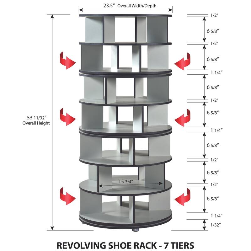7-Tier Revolving Shoe Rack