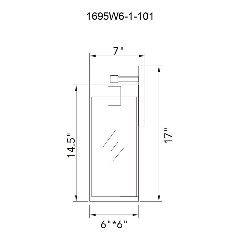 Windsor 1 Light Black Outdoor Wall Light