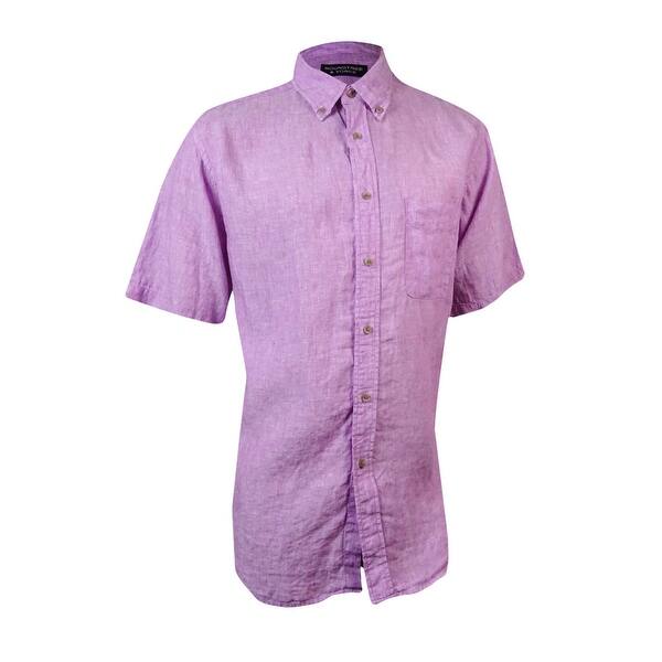 Shop Roundtree Yorke Men S Classic Pin Check Linen Shirt