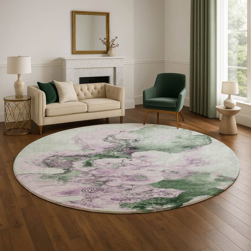 Premium Washable Super Soft Abstract Chic Mayfield Rug - Sage - 8' x 8'