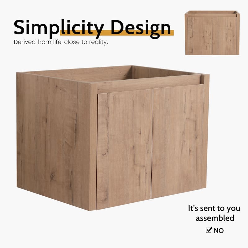 24/30/36/48/60 Inch Floating Bathroom Vanity Cabinet with Soft Close Door (Without Sink)