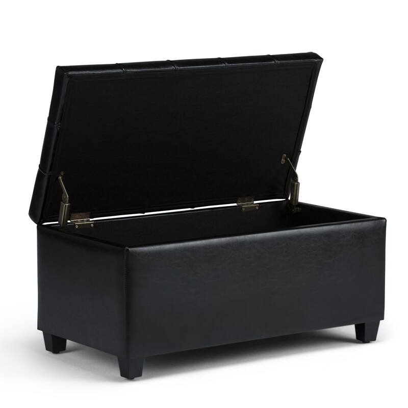 WYNDENHALL Marlowe 34 inch Wide Transitional Rectangle Storage Ottoman