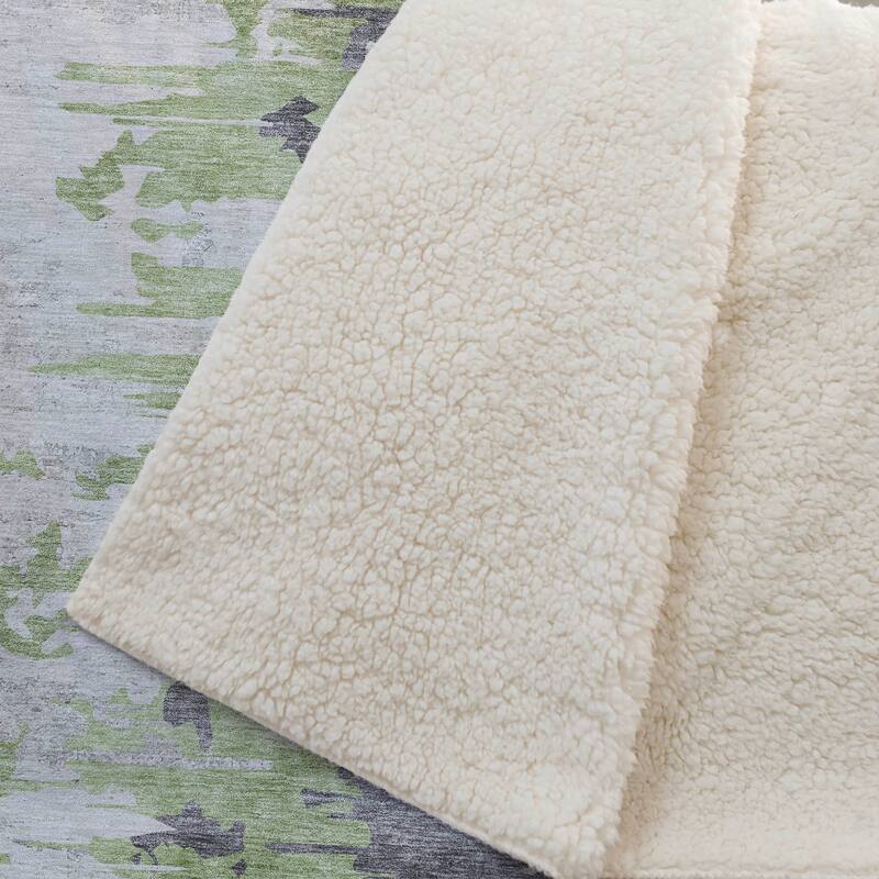 Premium Machine Washable Abstract Contemporary Sherpa Throw Blanket