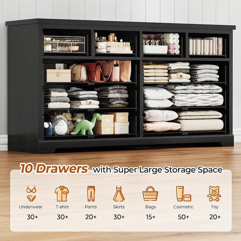 Farmhouse Drawers Dresser for Bedroom Storage Dressers Organizer