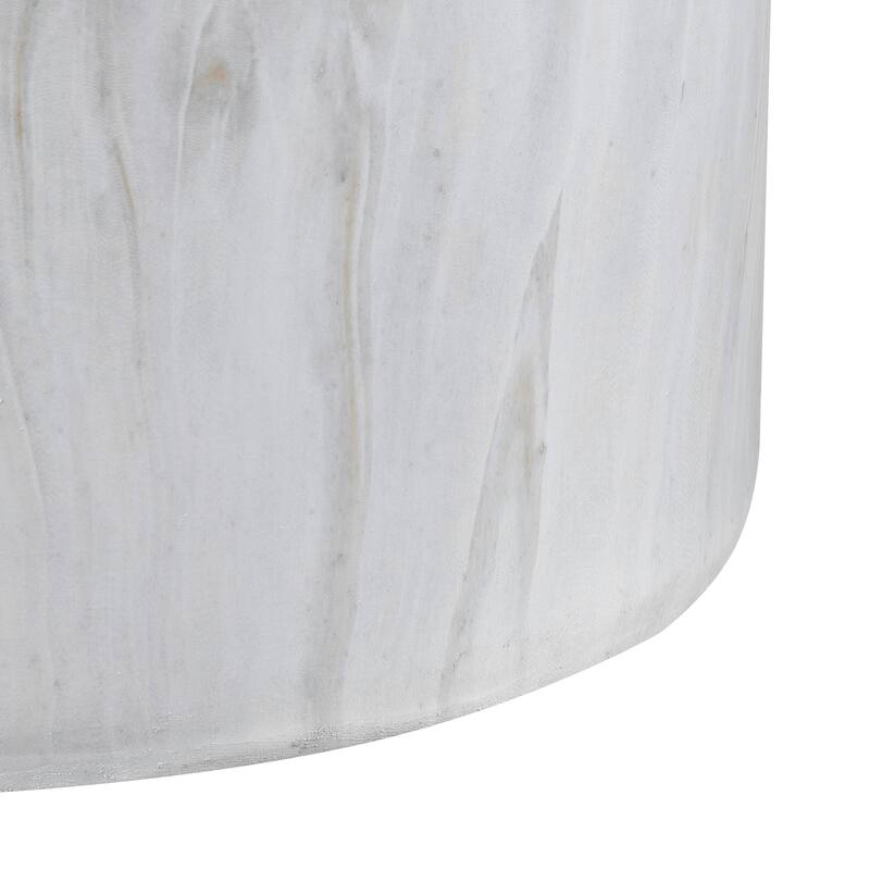 Luke 16" Modern Minimalist Faux Marble Column Indoor/Outdoor Accent Table, by JONATHAN Y