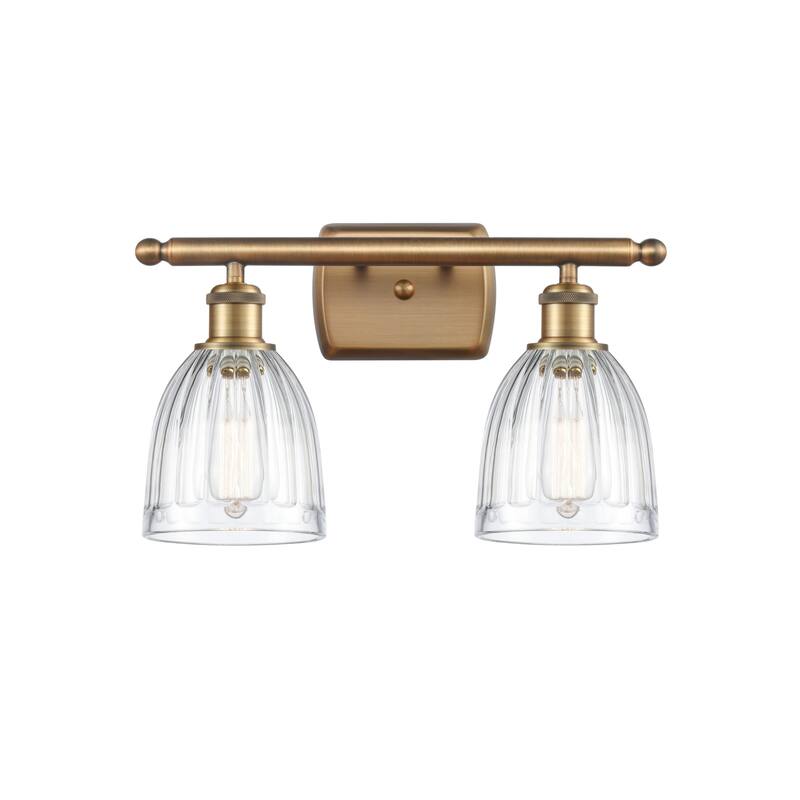 Innovations Lighting Brookfield 2 Light 16" Wide Bathroom Vanity Light - Brushed Brass / Clear