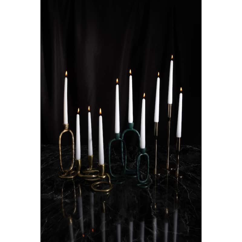 Sagebrook Home Modern Glam Metal Gold Solid Lifted Taper Candleholder Abstract