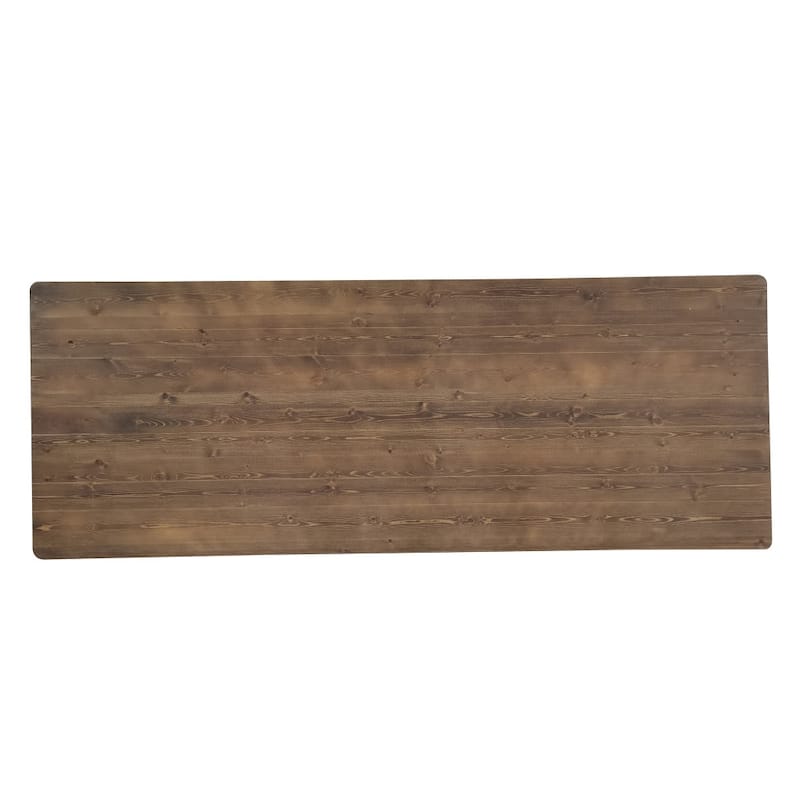 9' x 40" Rectangular Antique Rustic Solid Pine Folding Dining Table