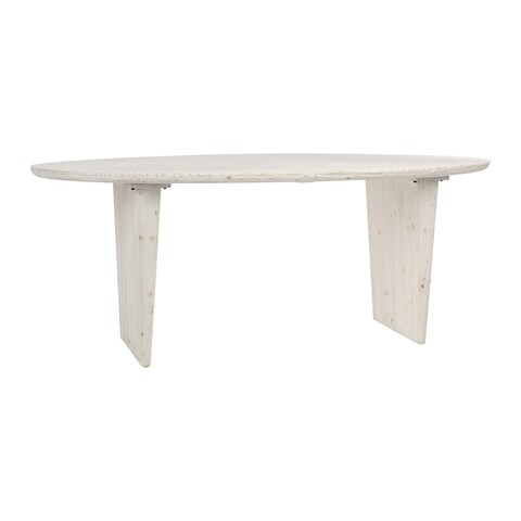Avery 79-inch Oval White Wash Dining Table