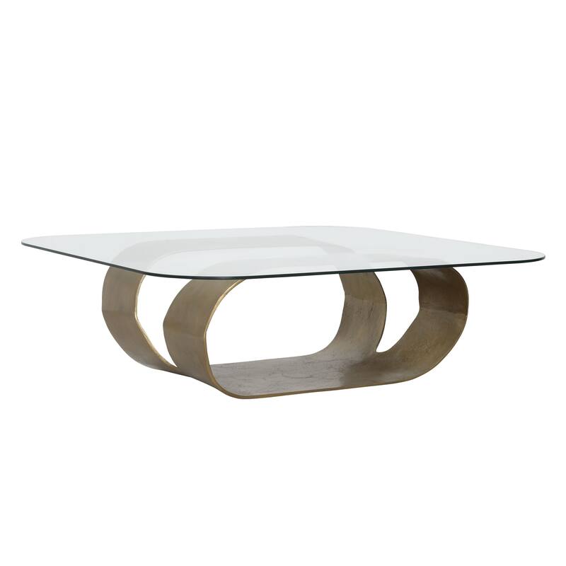 Lantern Aluminum Coffee Table, Brass