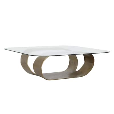 Lantern Aluminum Coffee Table, Brass