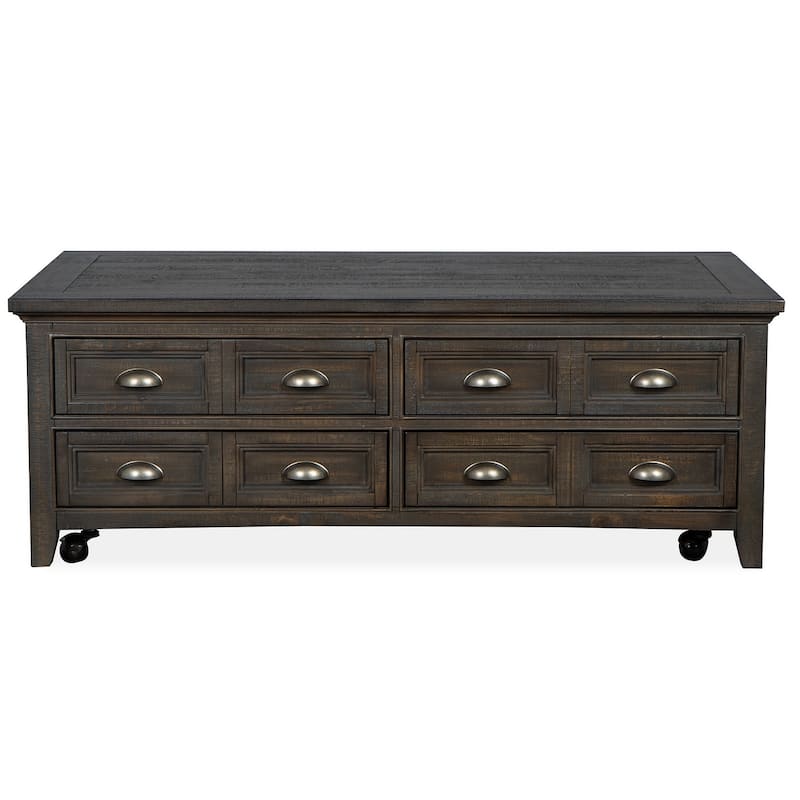 Magnussen Home Westley Falls Graphite Lift Top Storage Cocktail Table With Casters - 50''W x 28''D x 18''H