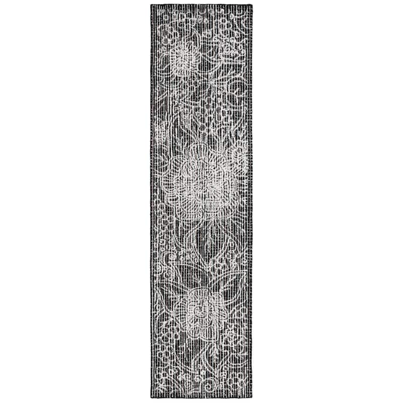 SAFAVIEH Handmade Ebony Dita Modern Floral Wool Rug
