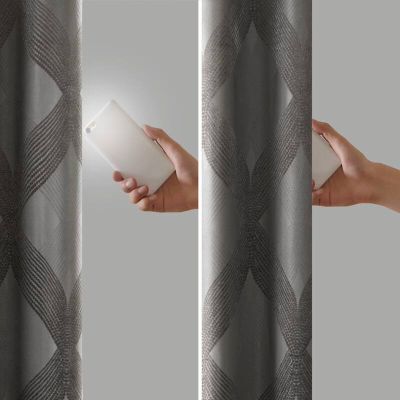 Ogee Knitted Jacquard Total Blackout Curtain Panel(Only 1 Pc Panel)