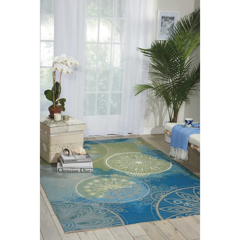 Nourison & Garden Indoor/Outdoor Area Rug - 4'4" x 6'3" - Blue