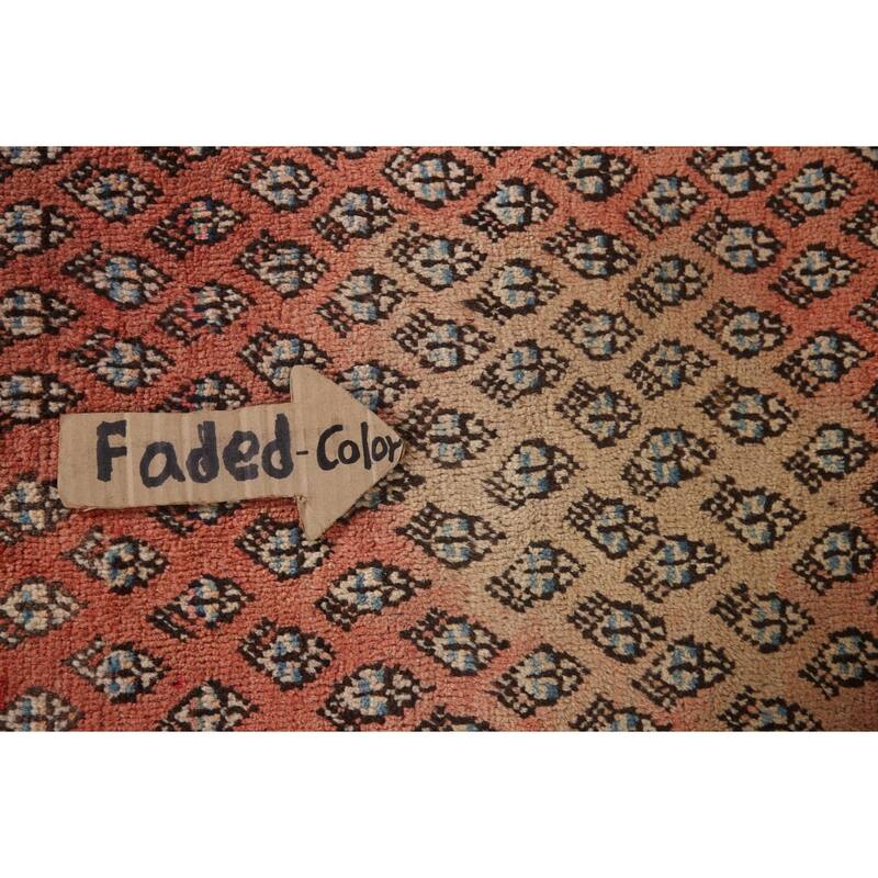 Hand Knotted Oriental 100% Wool Carpet Traditional All-Over Red Botemir Runner Rug - 10' 2'' X 3' 5''