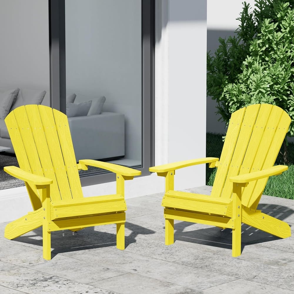 WINSOON All Weather HIPS Outdoor Plastic Adirondack Chairs Set of 2