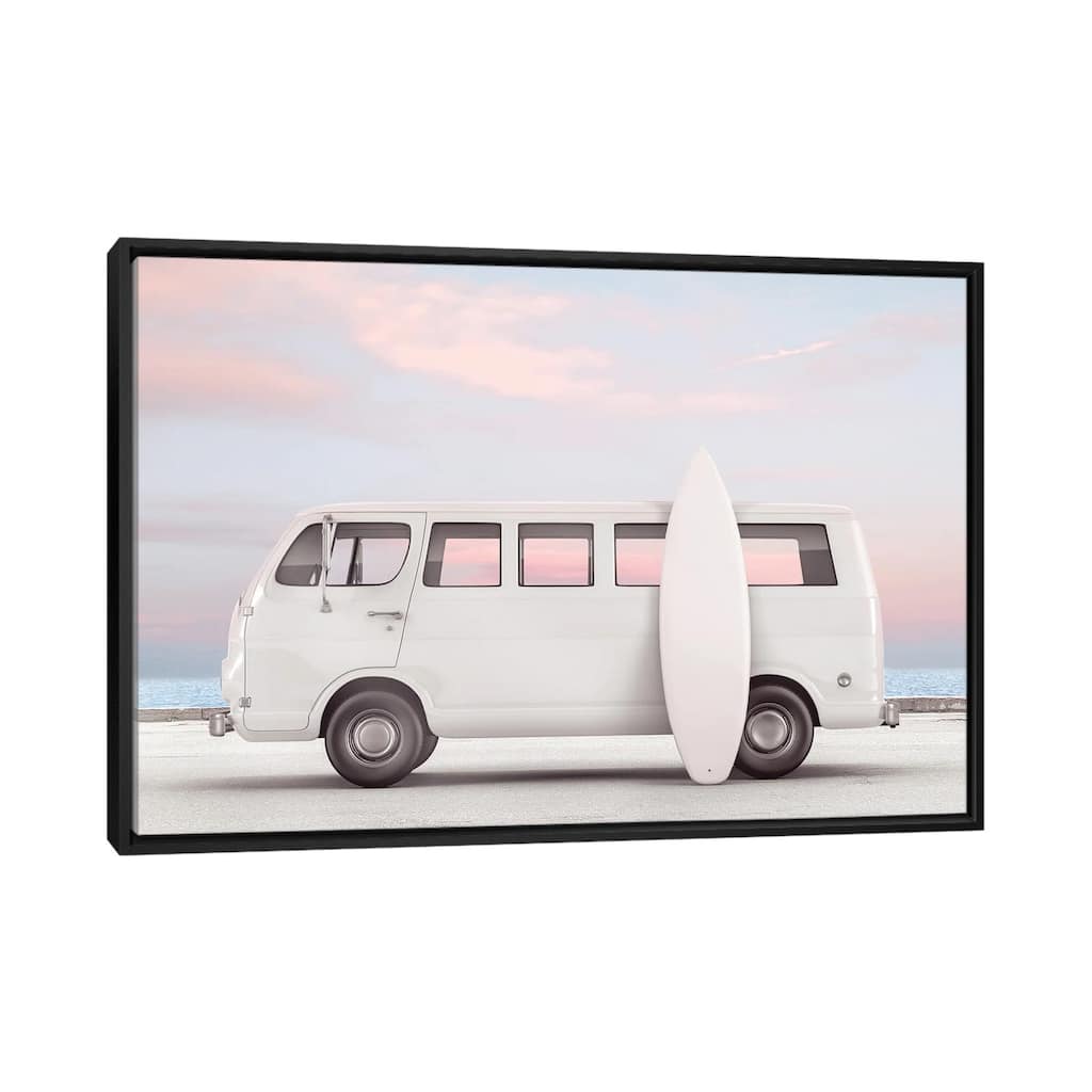 iCanvas "Van And Surfboard" by Tiny Treasure Prints Framed Canvas Print