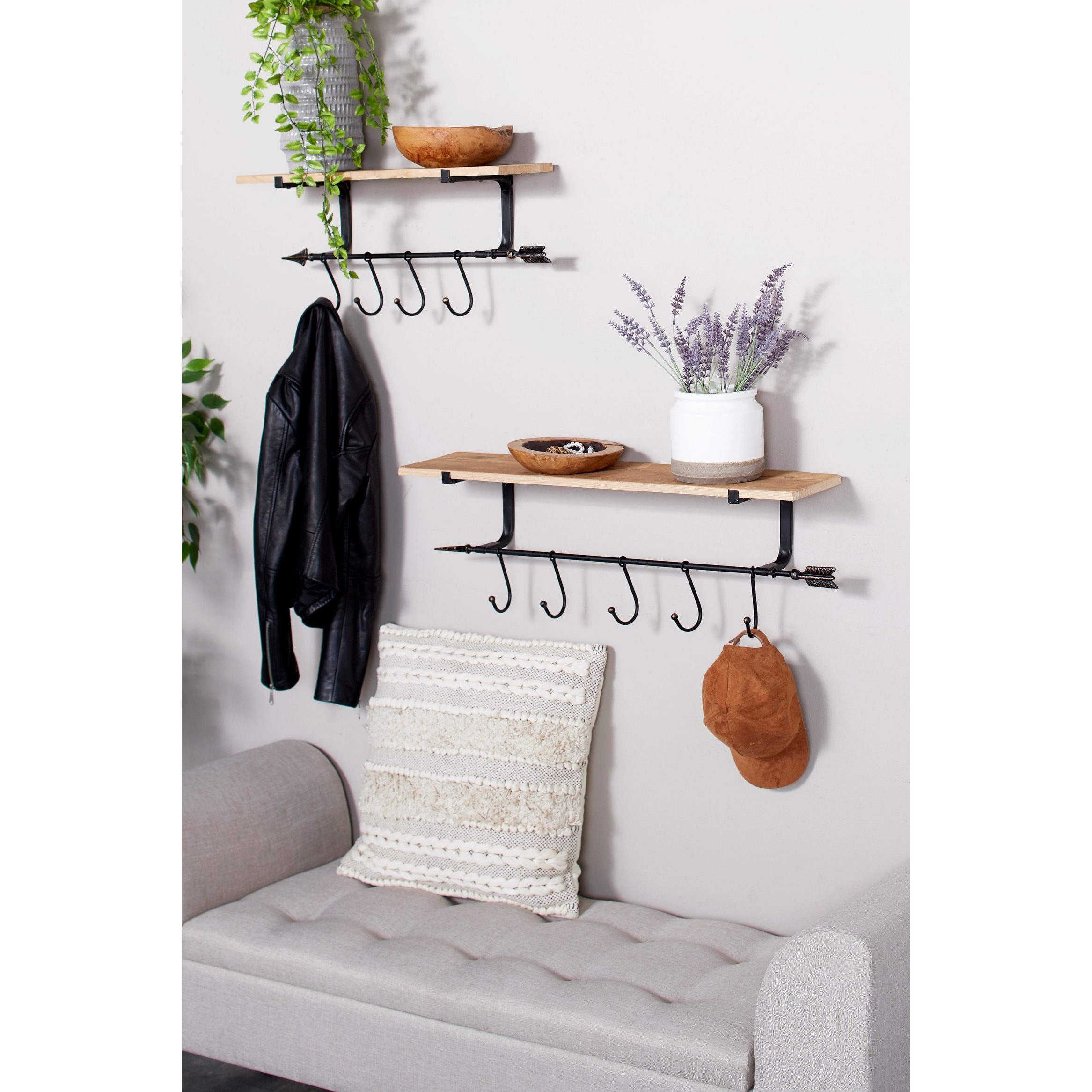 Hooks for clearance floating shelves