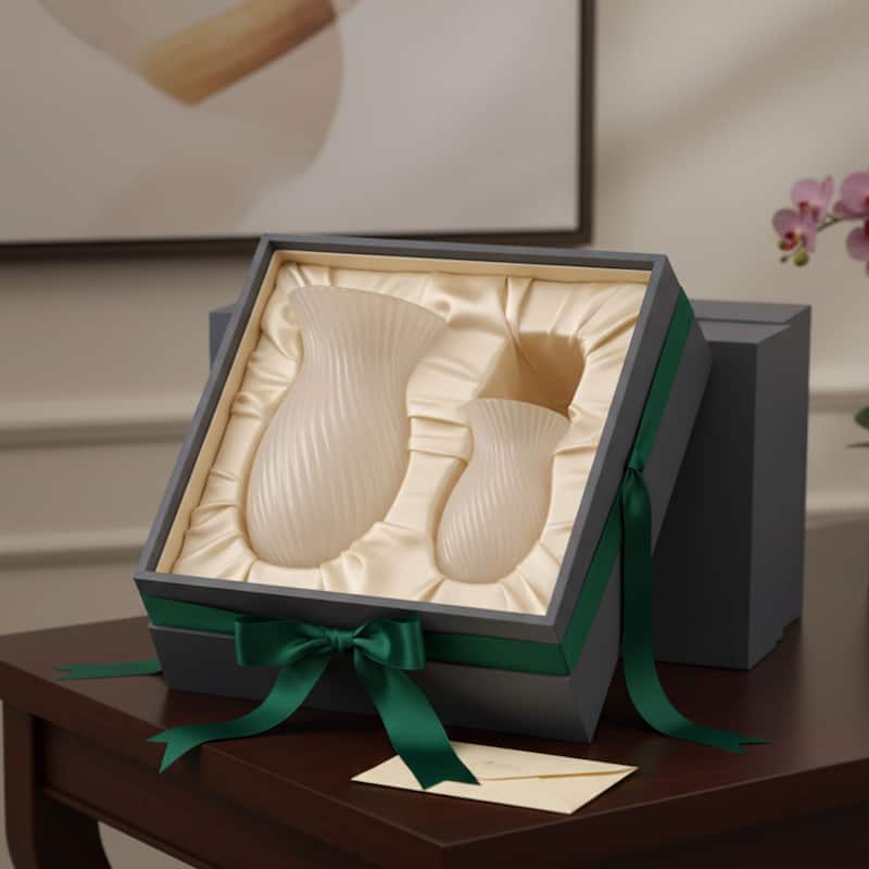 Aria Home Fluorine Frosted Tulip Glass Vase Set of 2 Table Décor