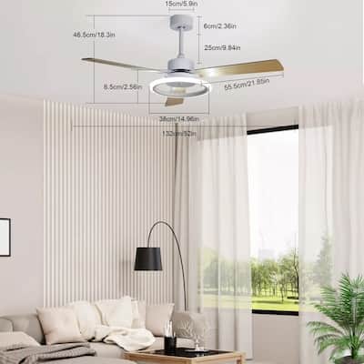 6 Speed Ceiling Fan With Lights Ceiling Fan Lamp Chandelier Remote - 52" x 18"
