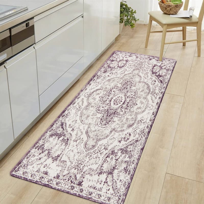 World Rug Gallery Distressed Bohemian Anti-Fatigue Standing Mat - 18"x47"