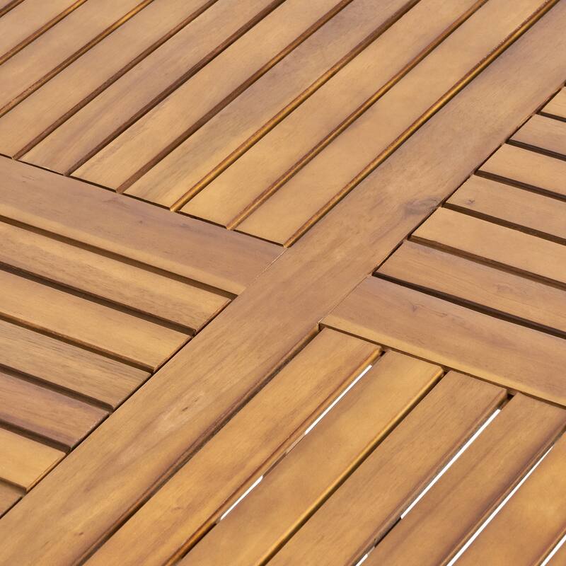 Christopher Knight Home - Modern 5-Piece Outdoor Patio Dining Set with Woven Rope Acacia Chairs and Curved Leg Dining Table