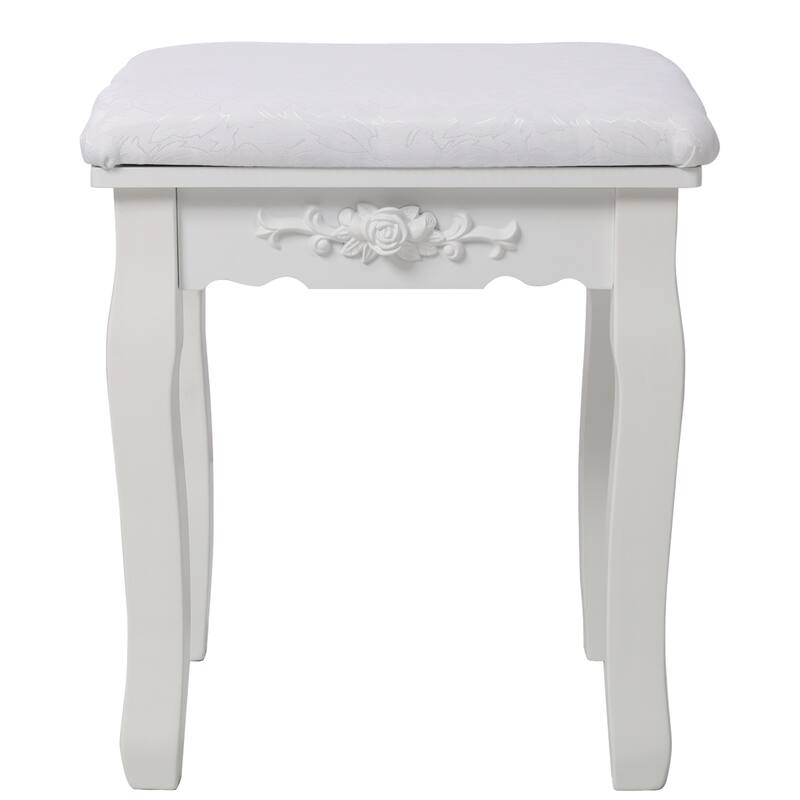 Lighted Princess Vanity Table Set with Mirror & Stool, 4 Drawers & Adjustable LED Light Modes