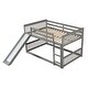 preview thumbnail 4 of 16, Full over Full Bunk Bed with Slide and Ladder in Grey, Easy Assembly