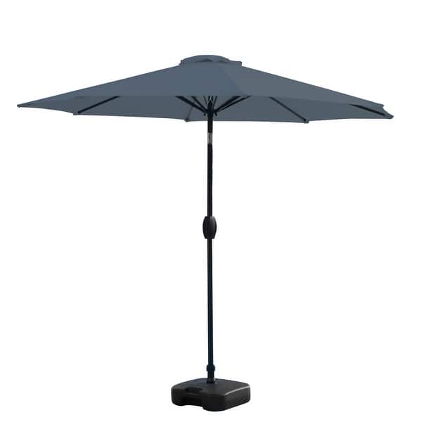 Shop Amada 9 Ft Patio Umbrella With Tilt And Crank With Free Standing Fillable Base Overstock 32377122