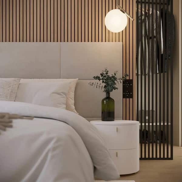 94 in. x 23.6 in x 0.8 in. Acoustic Vinyl Wall Cladding Siding Board ...