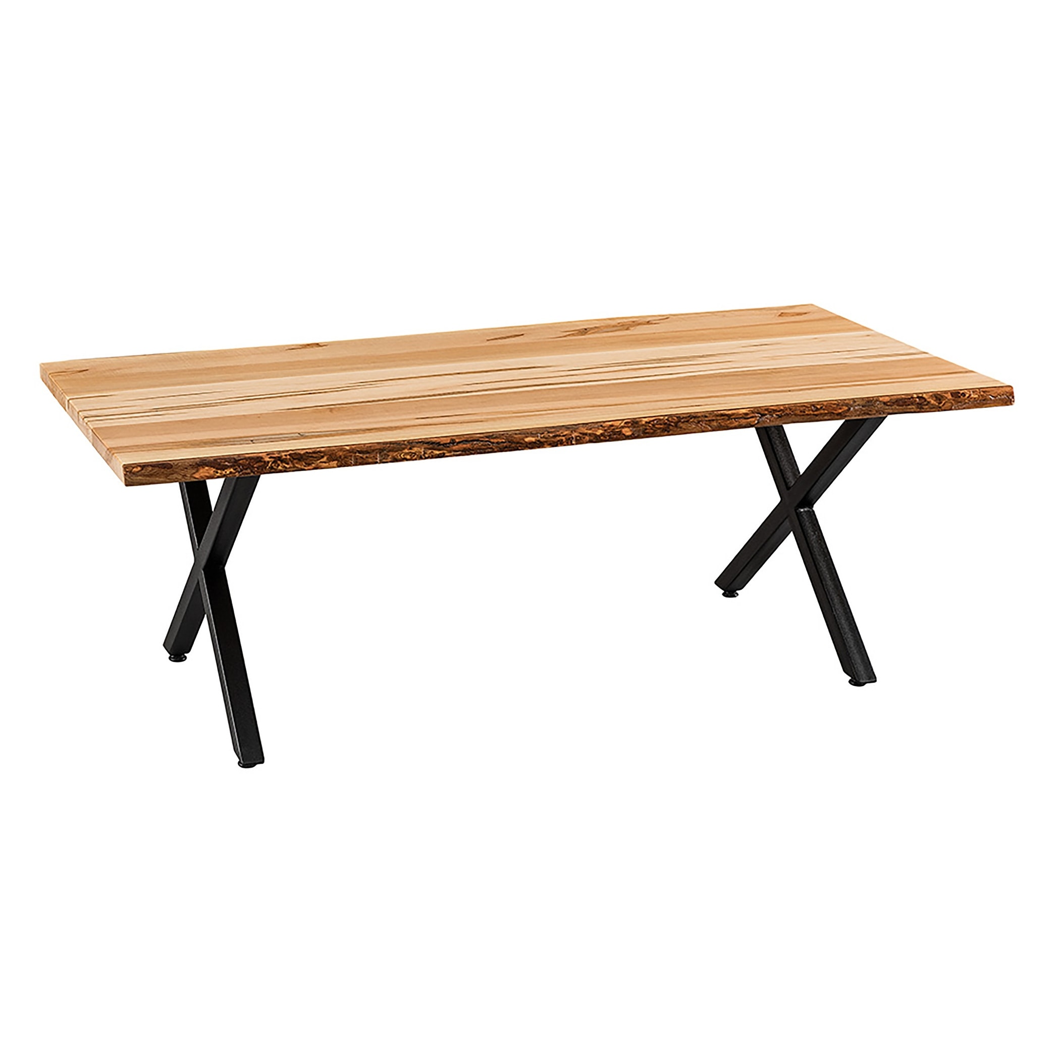 Carbon Loft Cubillo Handmade Real Maple Natural Edge Steel Coffee Table Overstock 31525334
