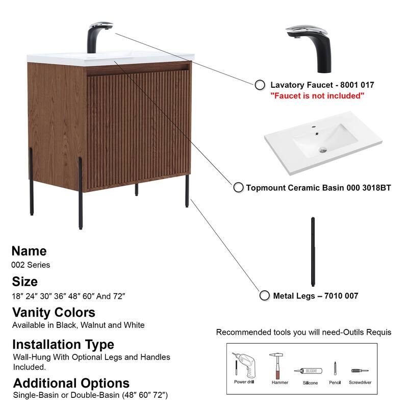 Ripple 30" Single Bathroom Vanity Set