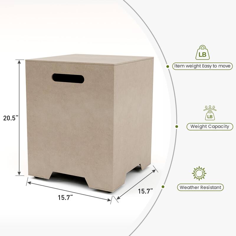 COSIEST Concrete Outdoor Propane Tank Cover Table