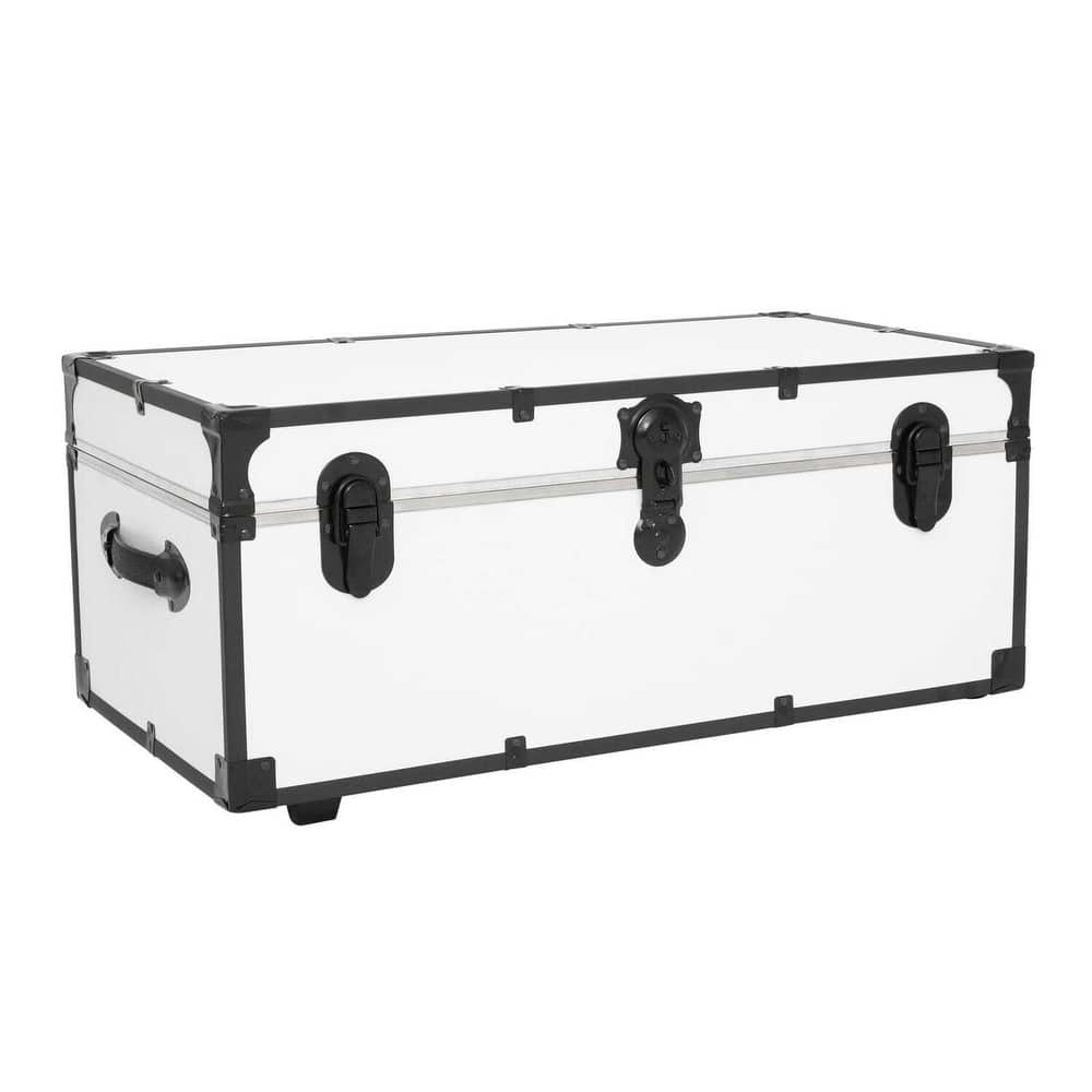 HomeStock Lockable Under Bed Storage Trunk - Heavy Duty Portable Footlocker for College & Camps with Secure Latch Closure